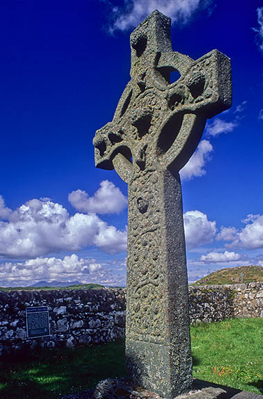 SCO: Argyll & Bute , Inner Hebrides, Islay, Port Ellen Area, Kildalton Church. Highly decorated Celtic Cross, c. 800 [Ask for #246.410.]