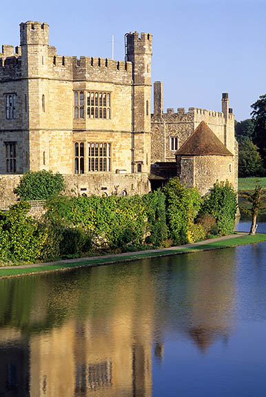 ENG: Kent , The Medway Valley, Leeds Castle and Gardens, The New Castle. Viewed across moat [Ask for #248.381.]