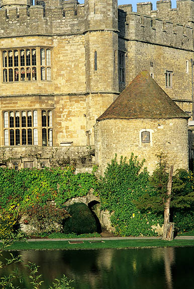 ENG: Kent , The Medway Valley, Leeds Castle and Gardens, The New Castle. Viewed across moat [Ask for #248.385.]