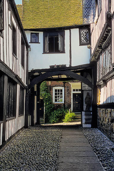 ENG: South East Region, East Sussex, Romney Marsh, Rye, Historic District, Rear entrance of the Mermaid Inn [Ask for #256.532.]