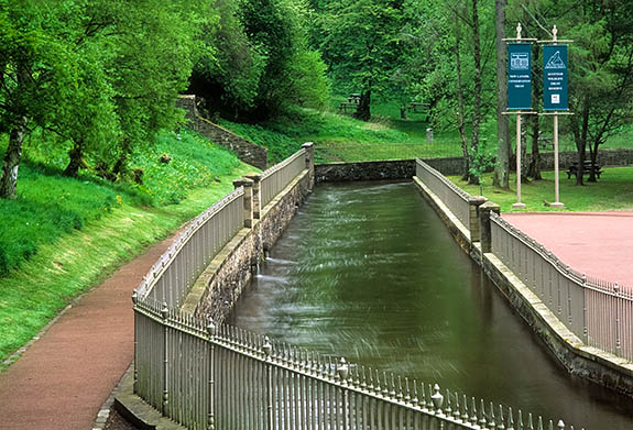 SCO: Strathclyde Region, South Lanarkshire, Clydesdale, Lanark, New Lanark Mills, Mill Race [Ask for #268.629.]