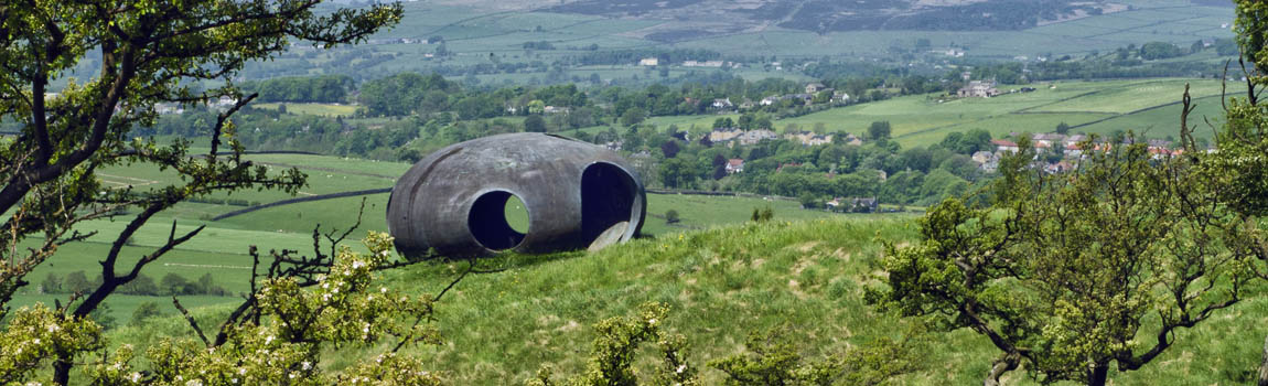 ENG: The Northwest Region, Lancashire, The Pennines, Pendle, Wycoller Country Park, Moorland at the Atom Panopticon, with ruinous flagstone wall [Ask for #270.302.]