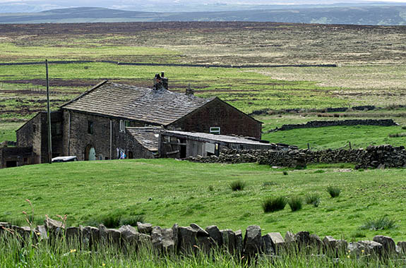 ENG: West Yorkshire , Calderdale Borough, Halifax, Ovenden Moor. Isolated farmstead on the open moors [Ask for #270.434.]